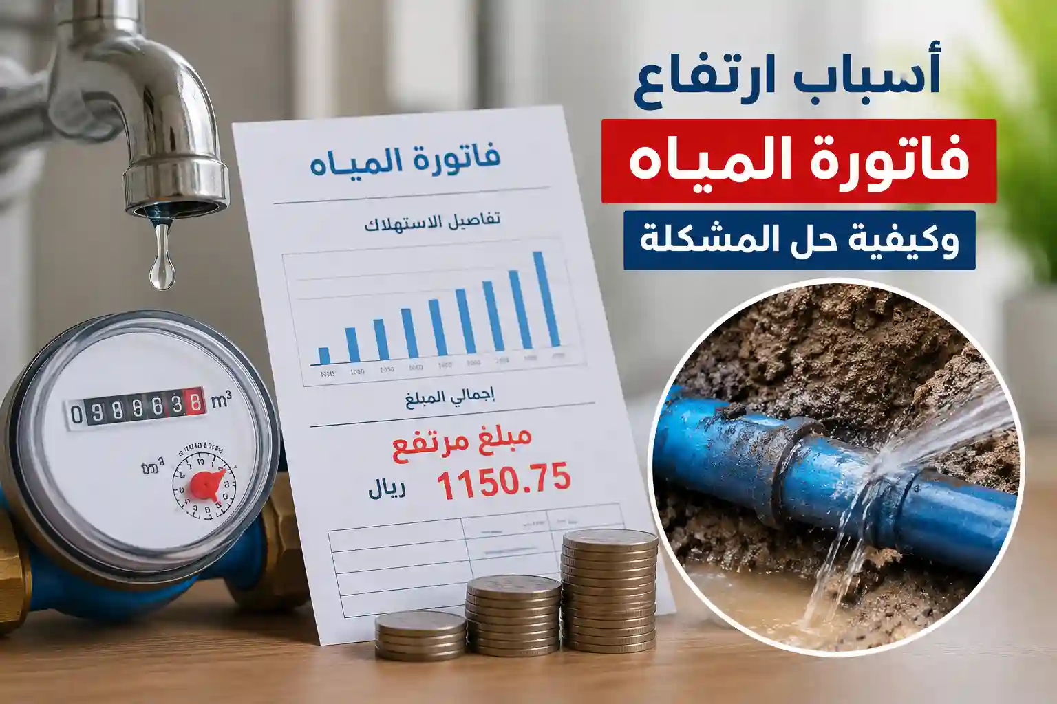 أسباب ارتفاع فاتورة المياه