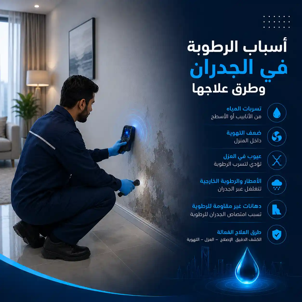 أسباب الرطوبة في الجدران وطرق علاجها