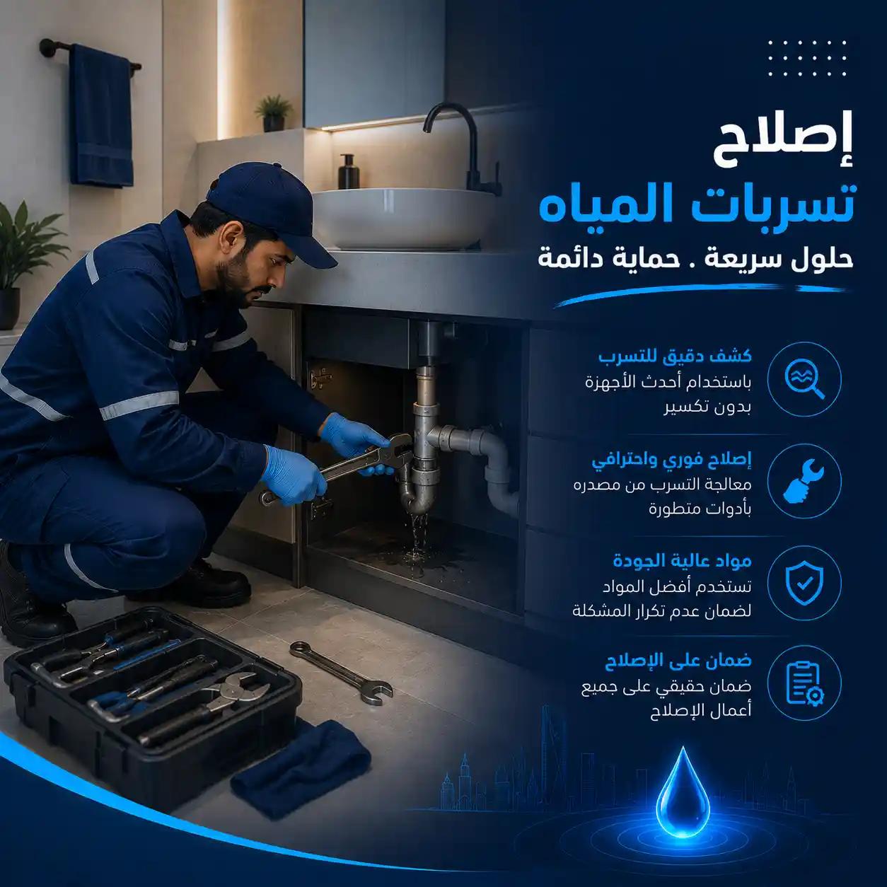 إصلاح تسربات المياه