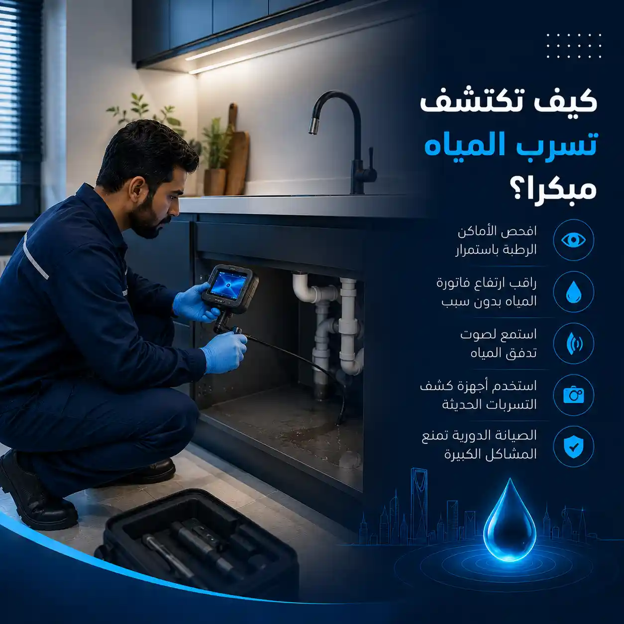 كيف تكتشف تسرب المياه مبكرًا؟